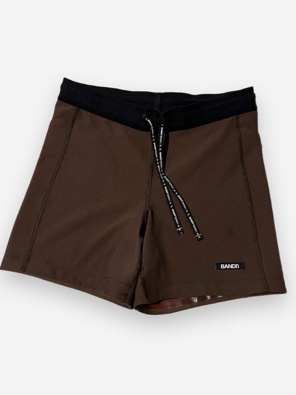 Bandit Brown Bike Shorts with 5” Inseam Black Drawstring Waistband